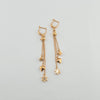 18K Rose Gold Hanging Dice- Flake- diamond Earring 4.6g