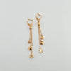 18K Rose Gold Hanging Dice- Flake- diamond Earring 4.6g