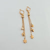 18K Rose Gold Hanging Dice- Flake- diamond Earring 4.6g