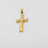 18K Gold Matte Mirror Cross Pendant 6.2g