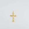 18K Gold 2mm Cross Pendent 3.2g