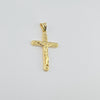 18K Gold Greek Key Design Cross Pendent 3.6g