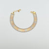 18K Gold 3Tone Lace 10mm Bracelet 6.5g