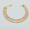 18K Gold 3Tone Lace 10mm Bracelet 6.5g