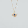 18K Gold Rose Evil Eye Necklace 1.5g