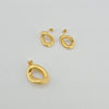 18K Gold Stripped Oval Set 4.3g