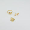 18K Gold Leaf & Floral Set 3.6g