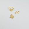 18K Gold Leaf & Floral Set 3.6g