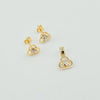 18K Gold 3 Clover Set 1.1g