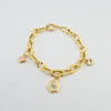 18K Gold Evil eye Charm 9mm  Bracelet 12.4g