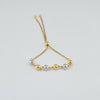 18k Two Tone 6beads Bracelet 3.3g