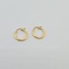 18k Diamond Cut Hoop Earrings 1.3g