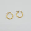 18K Gold Mini Cut Hoop Earrings 0.90g