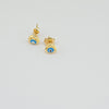 18k Heart Cut Evil Eye Earrings 1.6g