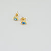18k Heart Cut Evil Eye Earrings 1.6g