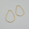 18k Elongated Oval Hoop Earrings 3.4g