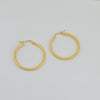 18k Diamond Cut Hoop Earrings 1.6g