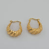 18k Ribbed Dome Earrings 3g
