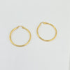 18k Gold Round Hoops Earrings 2g