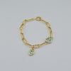 18k Evil Eye Charm 7mm Bracelet 8.8g