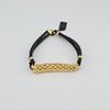 18k Black Leather Bracelet 10.85g