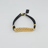 18k Black Leather Bracelet 10.85g