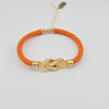 18k Orange Leather 5mm Bracelet 7.28g