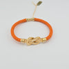 18k Orange Leather 5mm Bracelet 7.28g