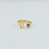 18k U Evil Eye S6.5 Ring 1.9g
