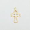 18K Gold Heart Edged Cross Pendent 1.1g