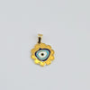 18k Flower Cut Evil Eye Pendant 1.9g