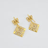 18k Squares Earrings 8.8g