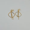 18k Square and Chain Earrings 5.9g