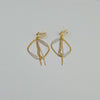 18k Square and Chain Earrings 5.9g