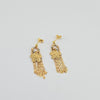 18K Flower and Chain Earrings 3.5g