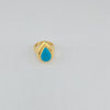 18k Turquoise Teardrop S6 Ring 8.2g