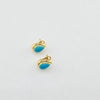 18k Turquoise Teardrop Earrings 6.1g