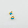 18k Turquoise Teardrop Earrings 6.1g