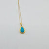 18k Turquoise Teardrop Necklace 6.3g
