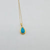 18k Turquoise Teardrop Necklace 6.3g