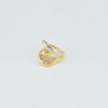 18k 2Toned Free Form Bead S7.25 Ring 5.5g