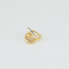18k 2Toned Free Form Bead S7.25 Ring 5.5g