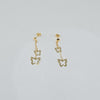 18k Dangling Butterfly Earrings 0.90g