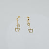 18k Dangling Butterfly Earrings 0.90g