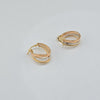18k Multi Band Hoop Earrings 3.8g
