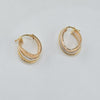 18k Multi Band Hoop Earrings 3.8g