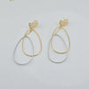 18k Elongated Oval Hoop Earrings 6.5g