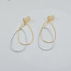 18k Elongated Oval Hoop Earrings 6.5g