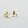18k Two Heart Earrings 1.4g