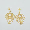 18k Flower Lace Earrings 5.7g
